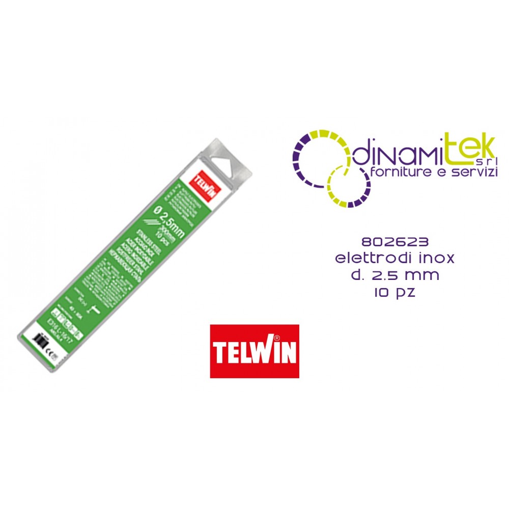 802623 EDELSTAHLELEKTRODEN DURCHM. 2,5 MM 10 STüCK TELWIN Dinamitek 1