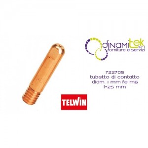 722705 TUBETTO DI CONTATTO diam. 1 mm FE M6 L-25 mm TELWIN Dinamitek 1