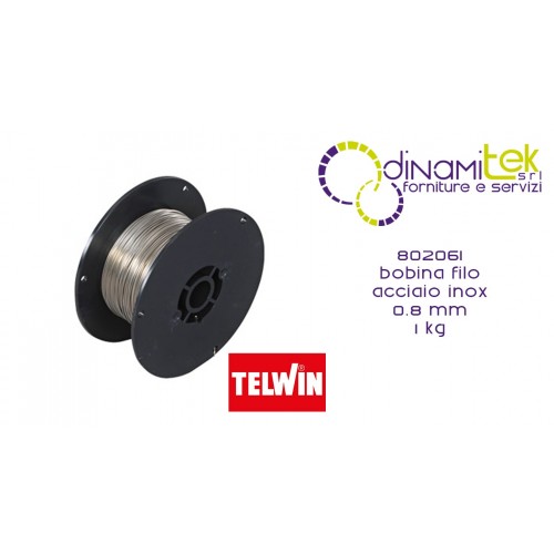 802061 ACCESSORIO SALDATRICE BOBINA FILO ACCIAIO INOX 0.8 mm 1 kg TELWIN Dinamitek 1