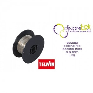 802061 ACCESSORIO SALDATRICE BOBINA FILO ACCIAIO INOX 0.8 mm 1 kg TELWIN Dinamitek 1
