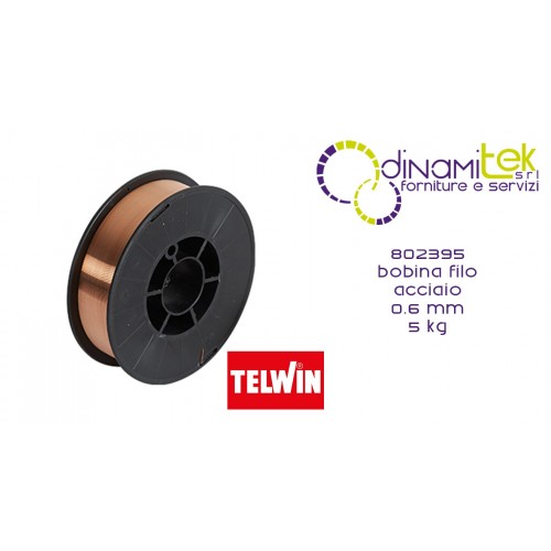 802395 ACCESSORIO SALDATRICE BOBINA FILO ACCIAIO 0.6 mm 5 kg TELWIN Dinamitek 1