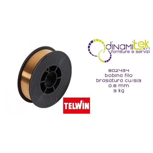 802434 ACCESSORIO SALDATRICE BOBINA FILO BRASATURA CU/SI3 0.8 mm 3 kg TELWIN Dinamitek 1