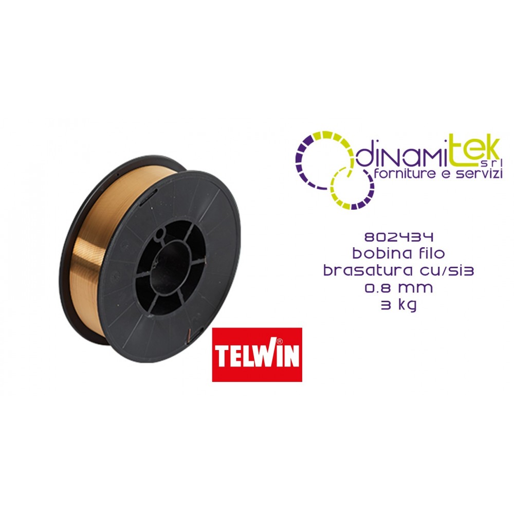 802434 ACCESSORIO SALDATRICE BOBINA FILO BRASATURA CU/SI3 0.8 mm 3 kg TELWIN Dinamitek 1