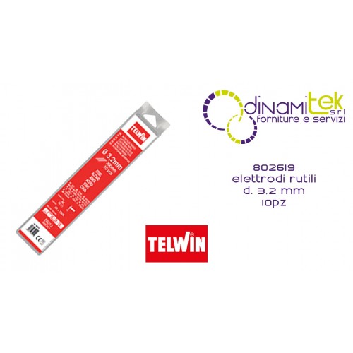 802619 ACCESSORIO SALDATRICE ELETTRODI RUTILI diam. 3.2 mm 10 pz TELWIN Dinamitek 1