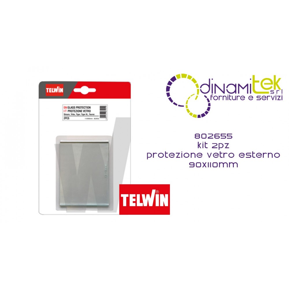 802655 KIT 2 pz PROTEZIONE VETRO ESTERNO 90 x 110 mm TELWIN Dinamitek 1