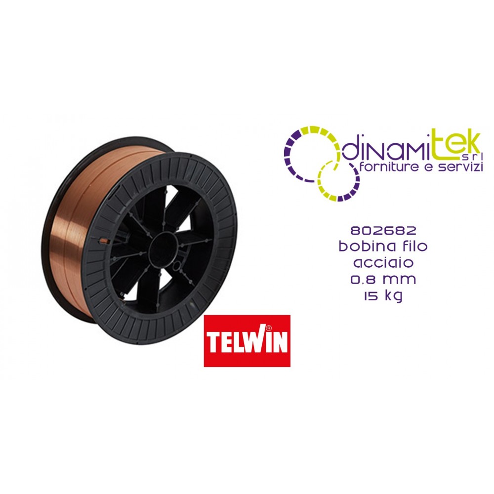 802682 ACCESSORIO SALDATRICE BOBINA FILO ACCIAIO 0.8 mm 15 kg TELWIN Dinamitek 1
