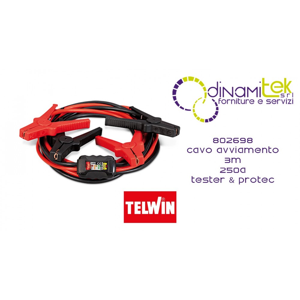 802698 CAVO AVVIAMENTO 3 m 250 A TESTER & PROTEC TELWIN Dinamitek 1
