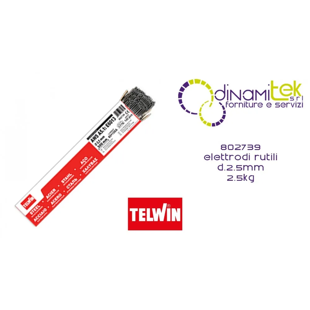 802739 ACCESSORIO SALDATRICE ELETTRODI RUTILI diam. 2.5 mm 2.5 kg TELWIN Dinamitek 1