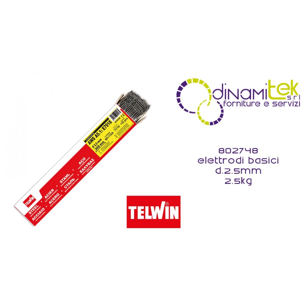 802748 ACCESSORIO SALDATRICE ELETTRODI BASICI diam. 2.5 mm 2.5 kg TELWIN Dinamitek 1