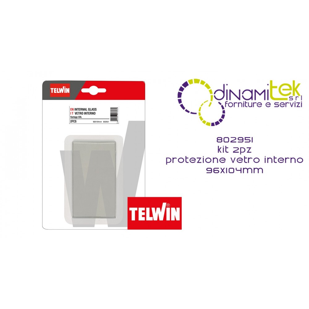 802951 KIT 2 pz PROTEZIONE VETRO INTERNO 96X104 mm TELWIN Dinamitek 1