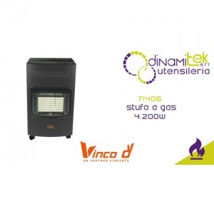 VINCO 71406 STUFA A GAS 4200W GRIGIO SCURO Dinamitek 1