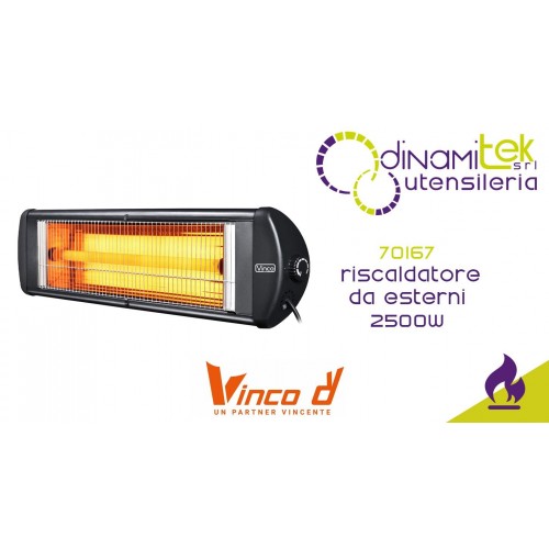 VINCO 70167 RISCALDATORE DA ESTERNI 2500W Dinamitek 1