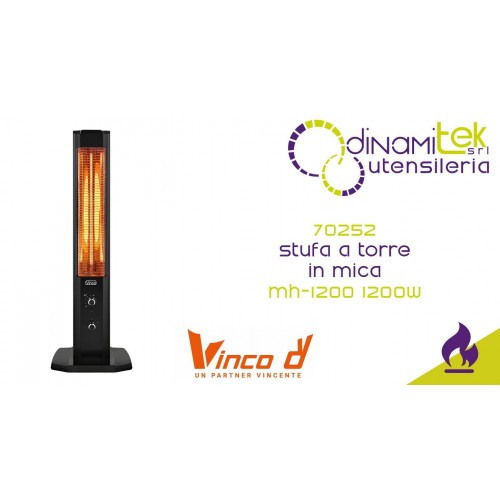 VINCO 70252 STUFA IN MICA A TORRE MH-1200 1200W Dinamitek 1