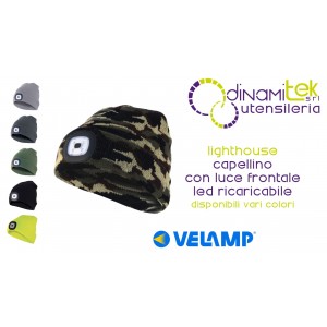 VELAMP LIGHTHOUSE CAPELLINO CON LUCE FRONTALE LED RICARICABILE Dinamitek 1