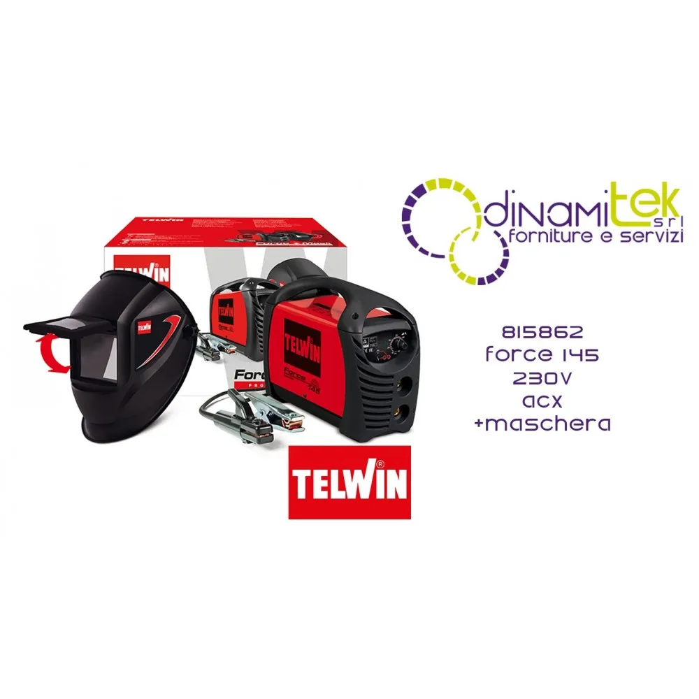 815862 SALDATRICE FORCE 145 230V ACC. CON MASCHERA TELWIN Dinamitek 1