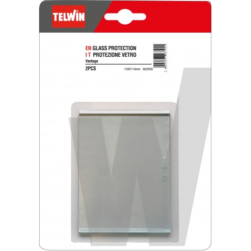 802939 KIT DE 2 PIèCES POUR PROTECTION EXTéRIEURE EN VERRE 114 X 134 MM TELWIN Dinamitek 2