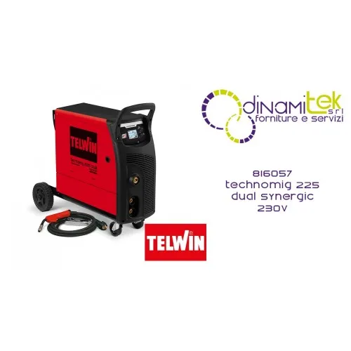 816057 TECHNOMIG 225 DUAL SYNERGIC 230VMIG-MAG 1-PH WELDING MACHINE TELWIN