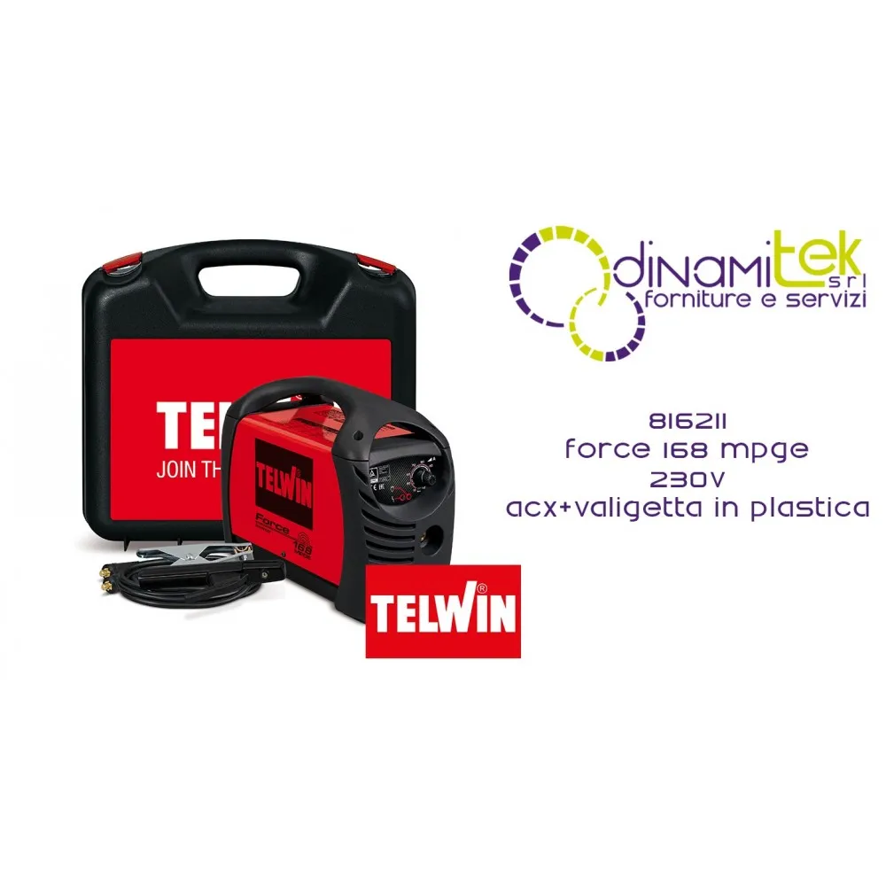 816211 SALDATRICE FORCE 168 MPGE 230V ACC. CON VALIGETTA DI PLASTICA TELWIN Dinamitek 1