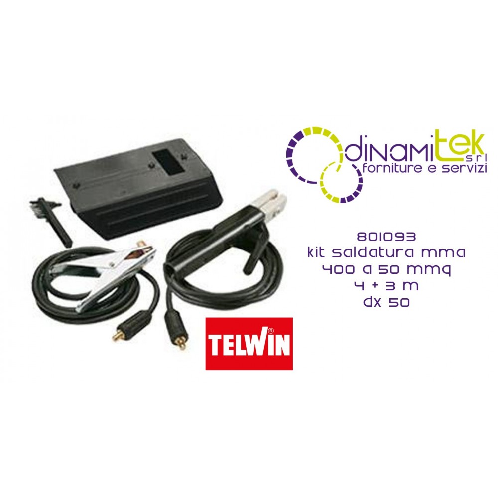 801093 KIT SALDATURA MMA 400 A 50 mmq 4 + 3 m DX 50 TELWIN Dinamitek 1