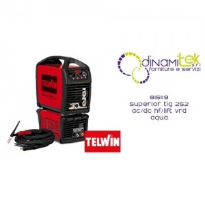 816119 SALDATRICE SUPERIOR TIG 252 AC/DC HF/LIFT VRD AQUA TELWIN Dinamitek 1