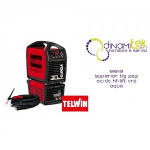 816119 SALDATRICE SUPERIOR TIG 252 AC/DC HF/LIFT VRD AQUA TELWIN Dinamitek 1