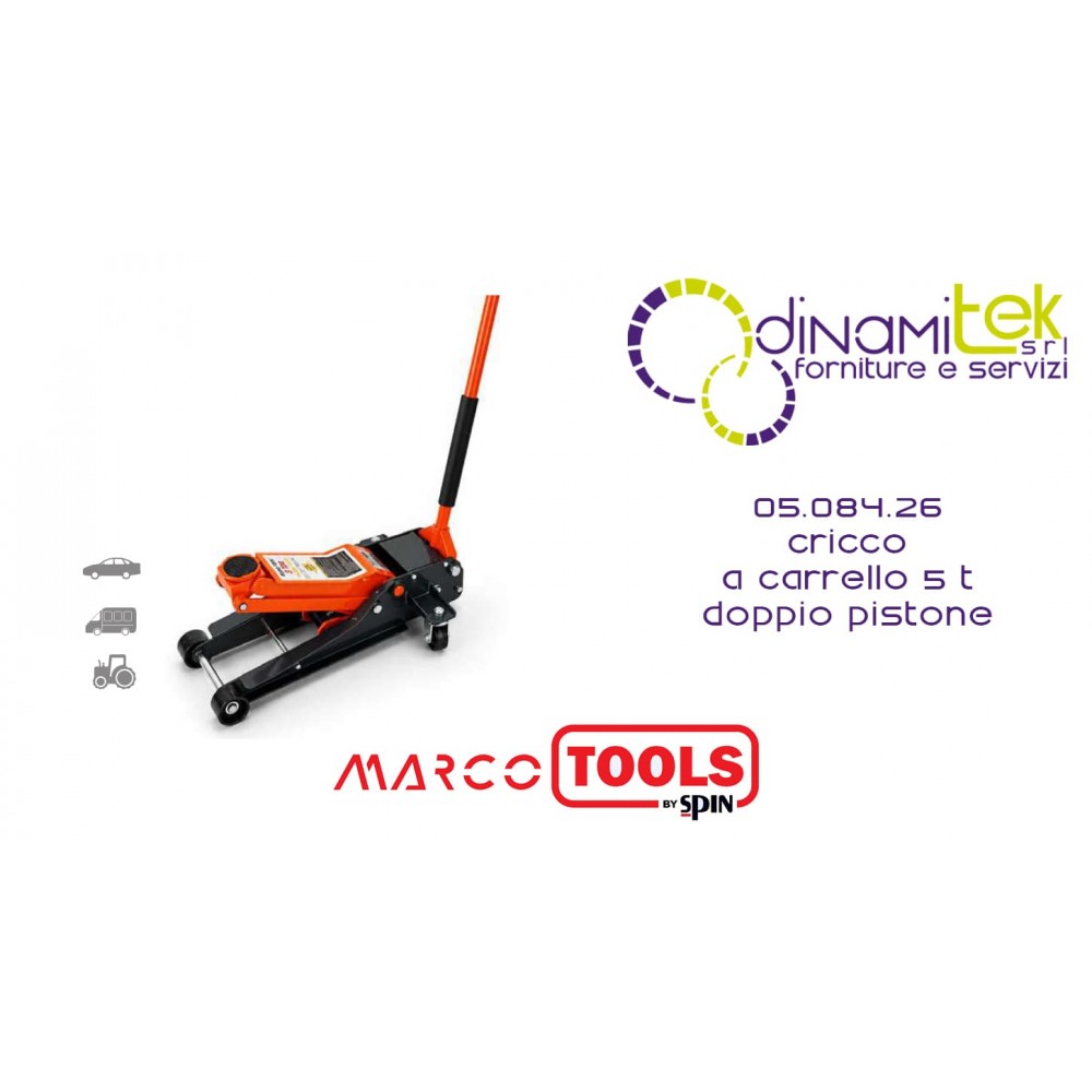 SPIN 05.084.26 CRICCO A CARRELLO 5 T DOPPIO PISTONE Dinamitek 1