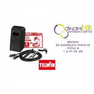 801000 KIT SALDATURA MMA 10 mmq 3 + 2 m DX 25 TELWIN Dinamitek 1
