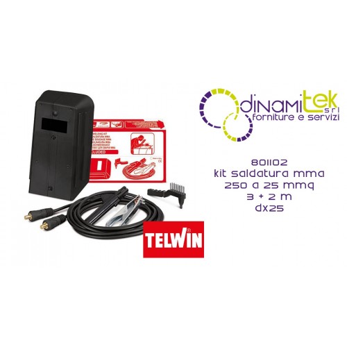 801102 KIT SALDATURA MMA 250 A 25 mmq 3 + 2 m DX25 TELWIN Dinamitek 1