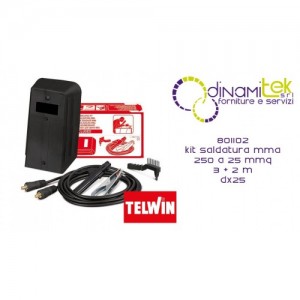 801102 KIT SALDATURA MMA 250 A 25 mmq 3 + 2 m DX25 TELWIN Dinamitek 1
