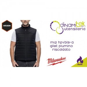 MILWAUKEE M12 HPVBL3-0 GILET PIUMINO RISCALDATO HEXON M12 NERO Dinamitek 1