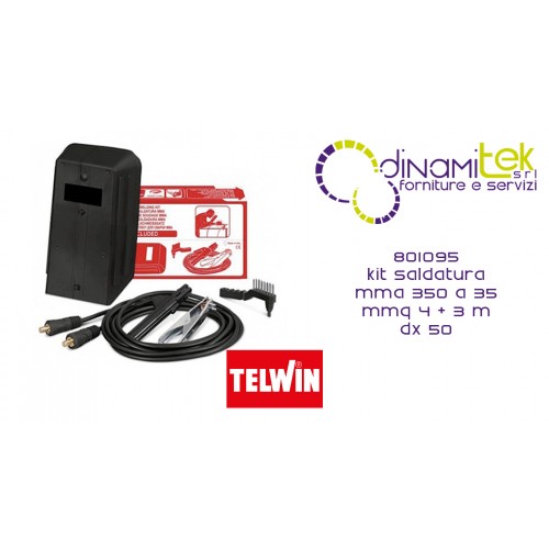 801095 KIT SALDATURA MMA 350 A 35 mmq 4 + 3 m DX 50 TELWIN Dinamitek 1