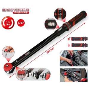 KS TOOLS 516.1402 CHIAVE DINAMOMETRICA 1/4" A QUADRO SCORREVOLE 1-5 Nm ERGOPREC Dinamitek 2