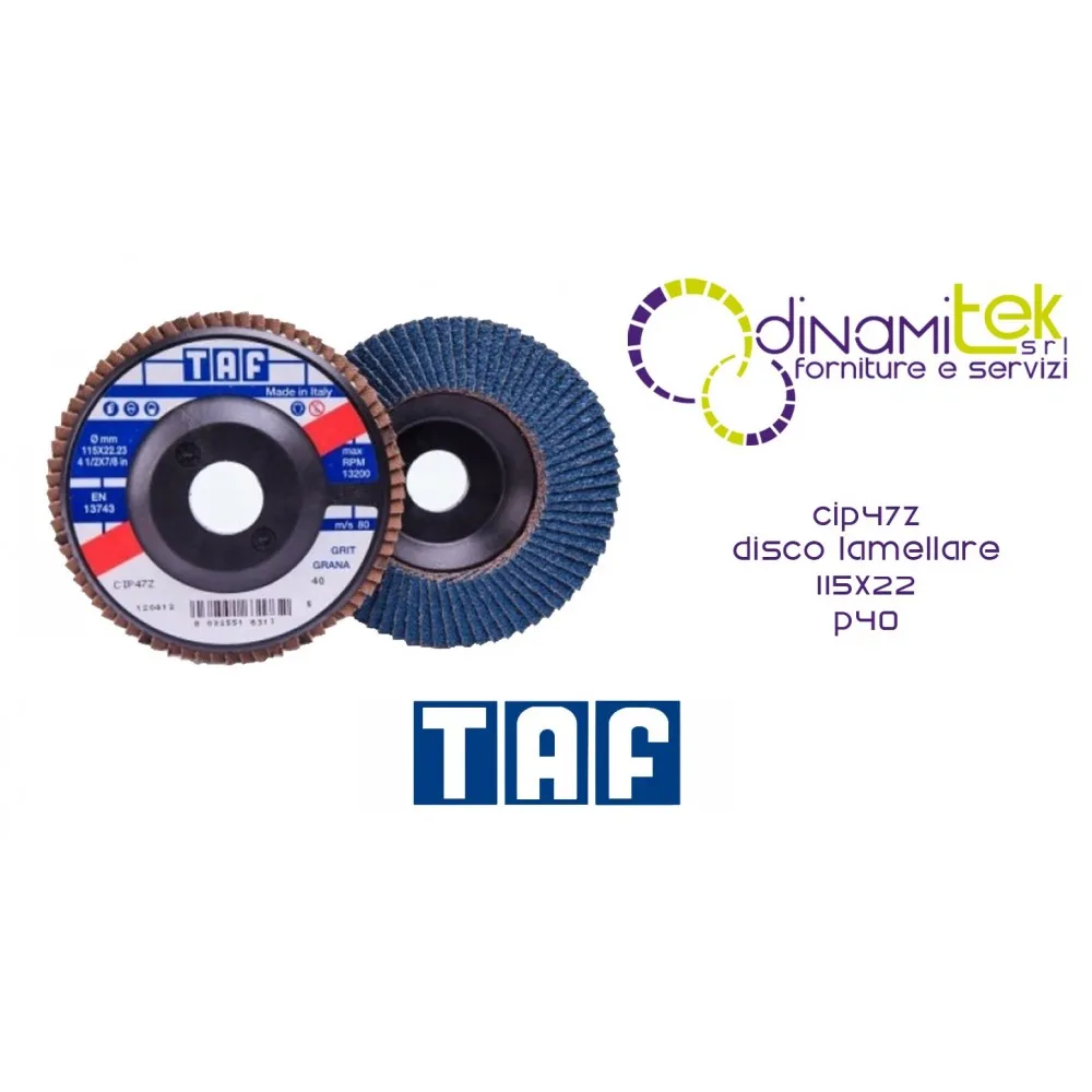 CIP47Z FäCHERSCHEIBE 115X22 P40 TAF Dinamitek 1