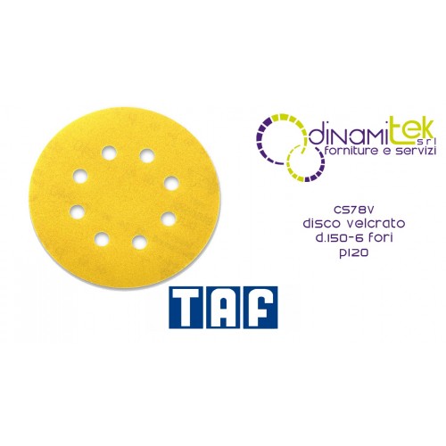 CS78V VELCRO DISC D.150-6 HOLES P120 TAF Dinamitek 1