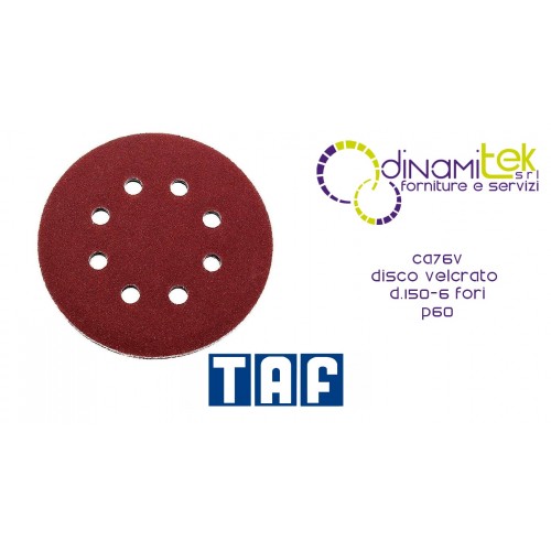 DISQUE VELCRO CA76V D.150-6 TROUS P60 TAF Dinamitek 1