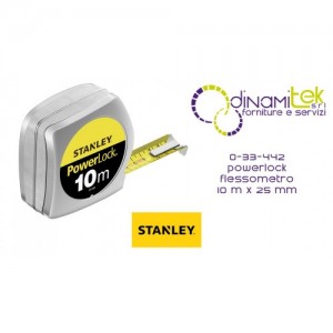 33442 POWERLOCK STANLEY MAßBAND 10MX25MM ETUI KUNSTSTOFF Dinamitek 1