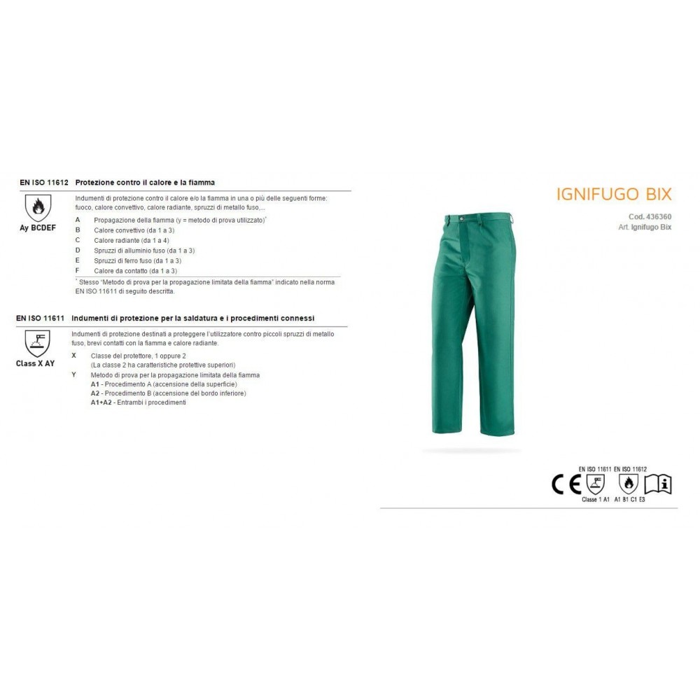 436360 PANTALONES BIX RETARDANTE DE LA LLAMA VERDE GREENBAY Dinamitek 3