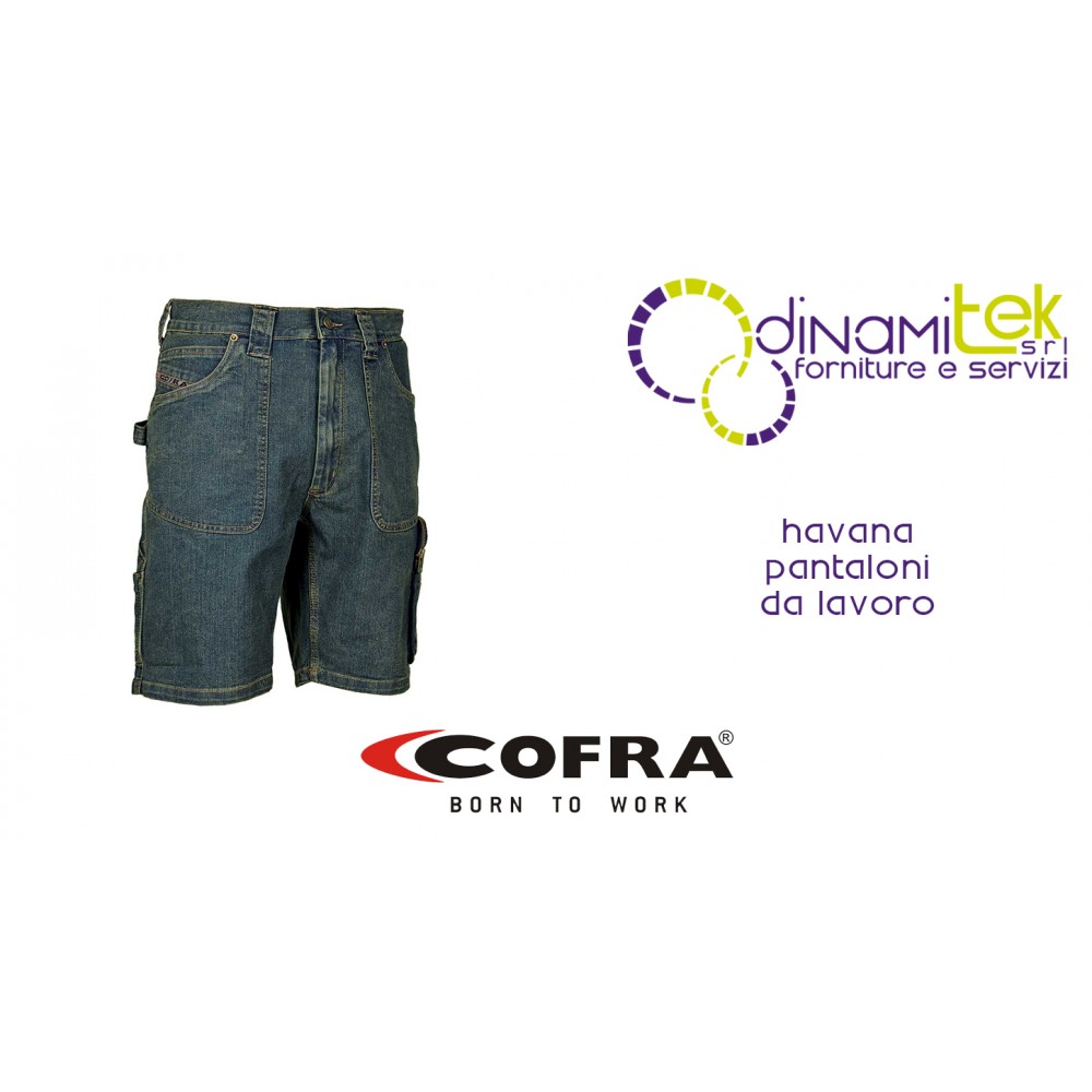 BERMUDA DE TRAVAIL EN JEANS POUR TRAVAILLER à L'AISE DANS L'éTé HAVANA COFRA Dinamitek 1