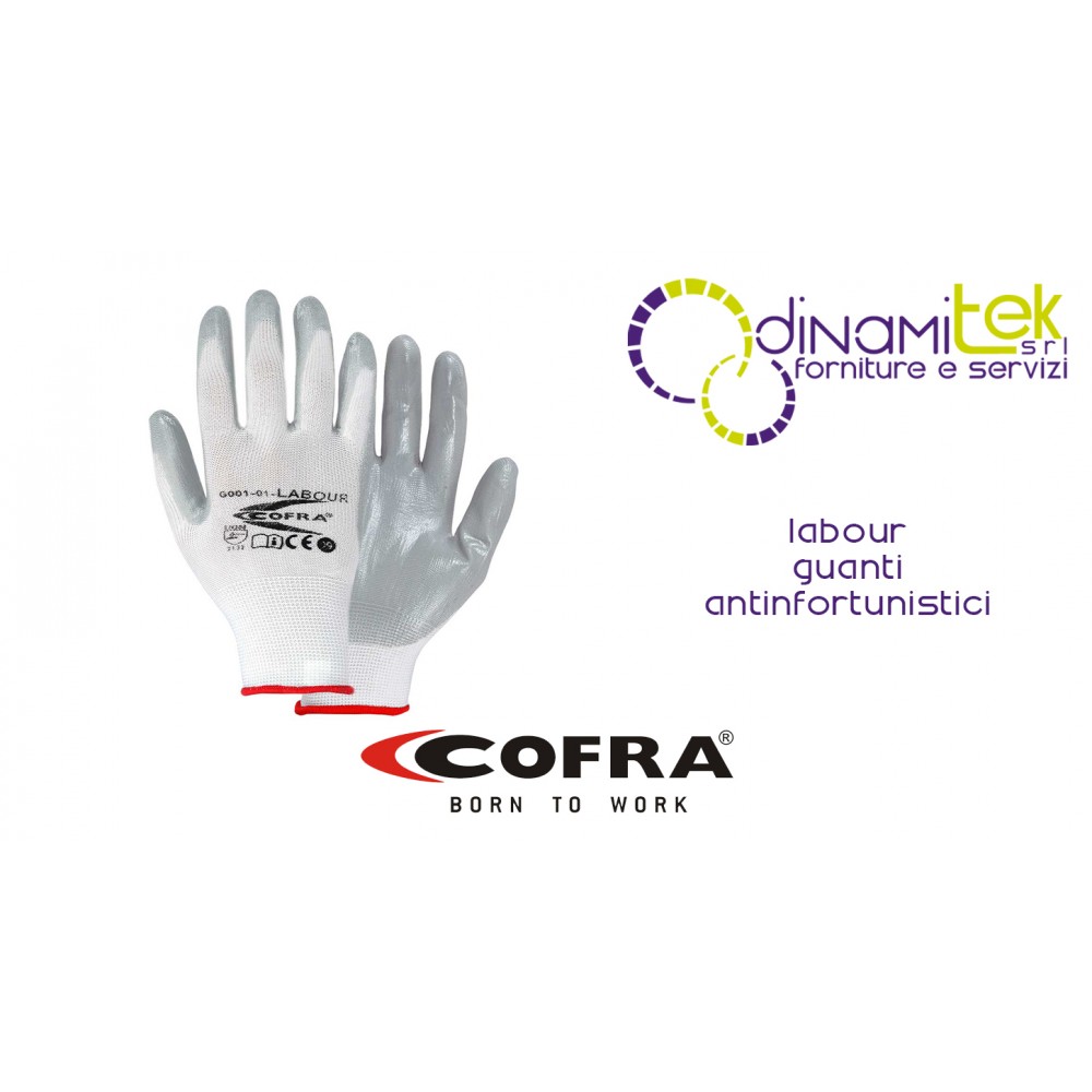 PAR DE GUANTES DE TRABAJO, LA PROTECCIóN MECáNICA DE LOS MEDIOS DE COMUNICACIóN LABOUR COFRA Dinamitek 1