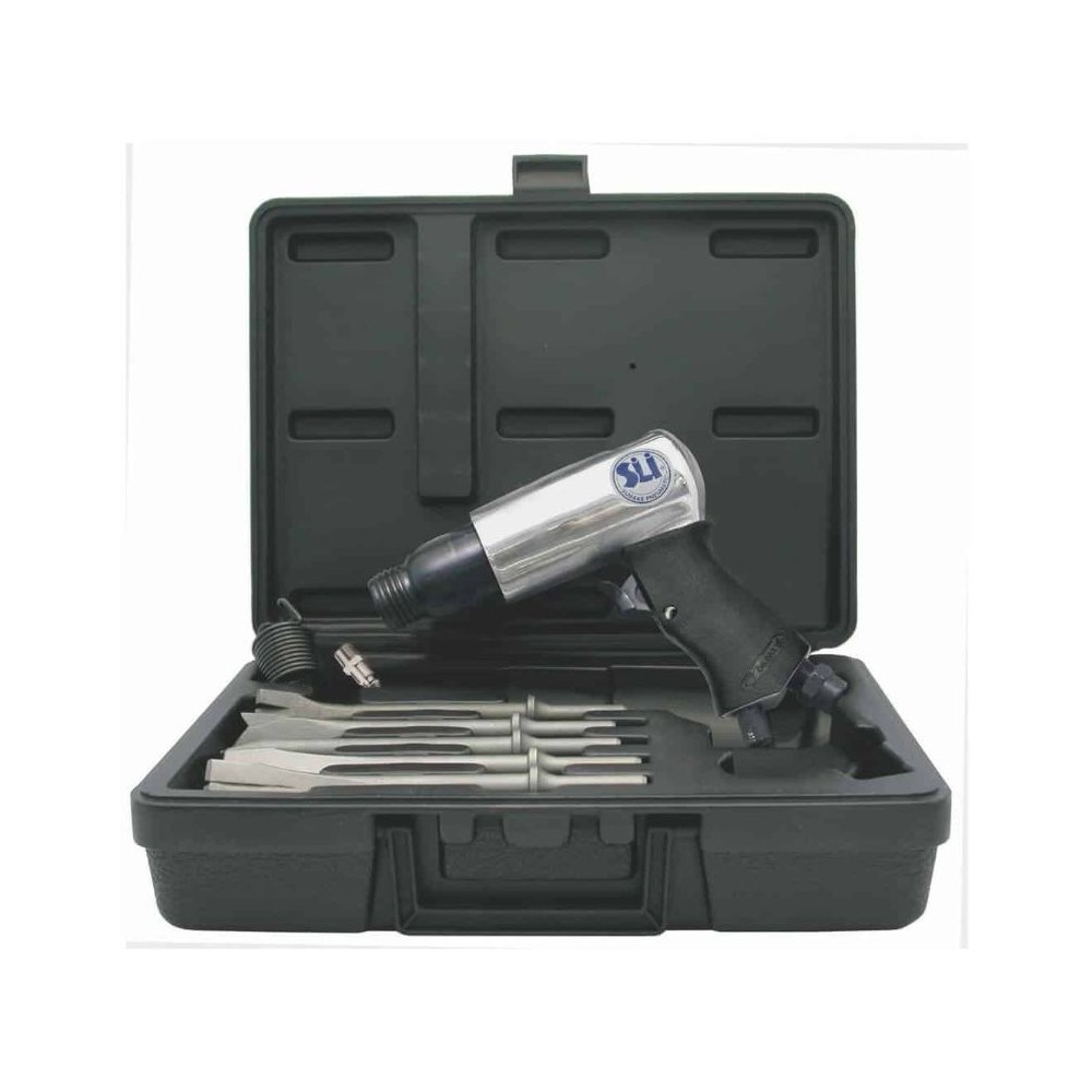 ST-2212K/H1 MARTELLO A PISTOLA IN KIT CON SCALPELLI ATTACCO ESAGONALE ATTACCO ARIA 1/4″ Dinamitek 2