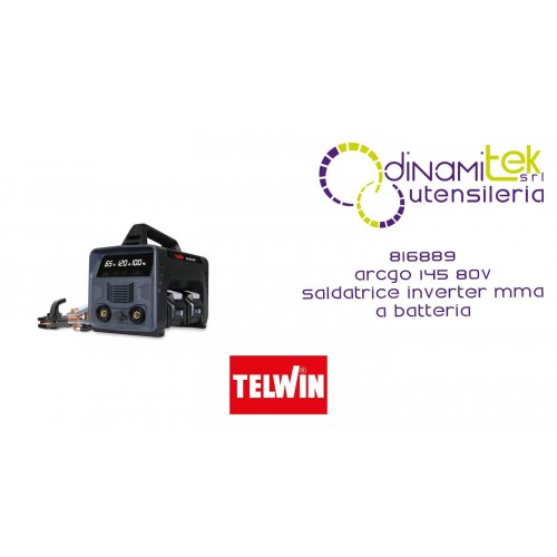 TELWIN 816889 ARCGO 145 80V SALDATRICE INVERTER MMA A BATTERIA Dinamitek 1