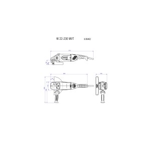 W 22-230 SMERIGLIATRICE ANGOLARE CON MANIGLIA PRINCIPALE GIREVOLE METABO Dinamitek 3