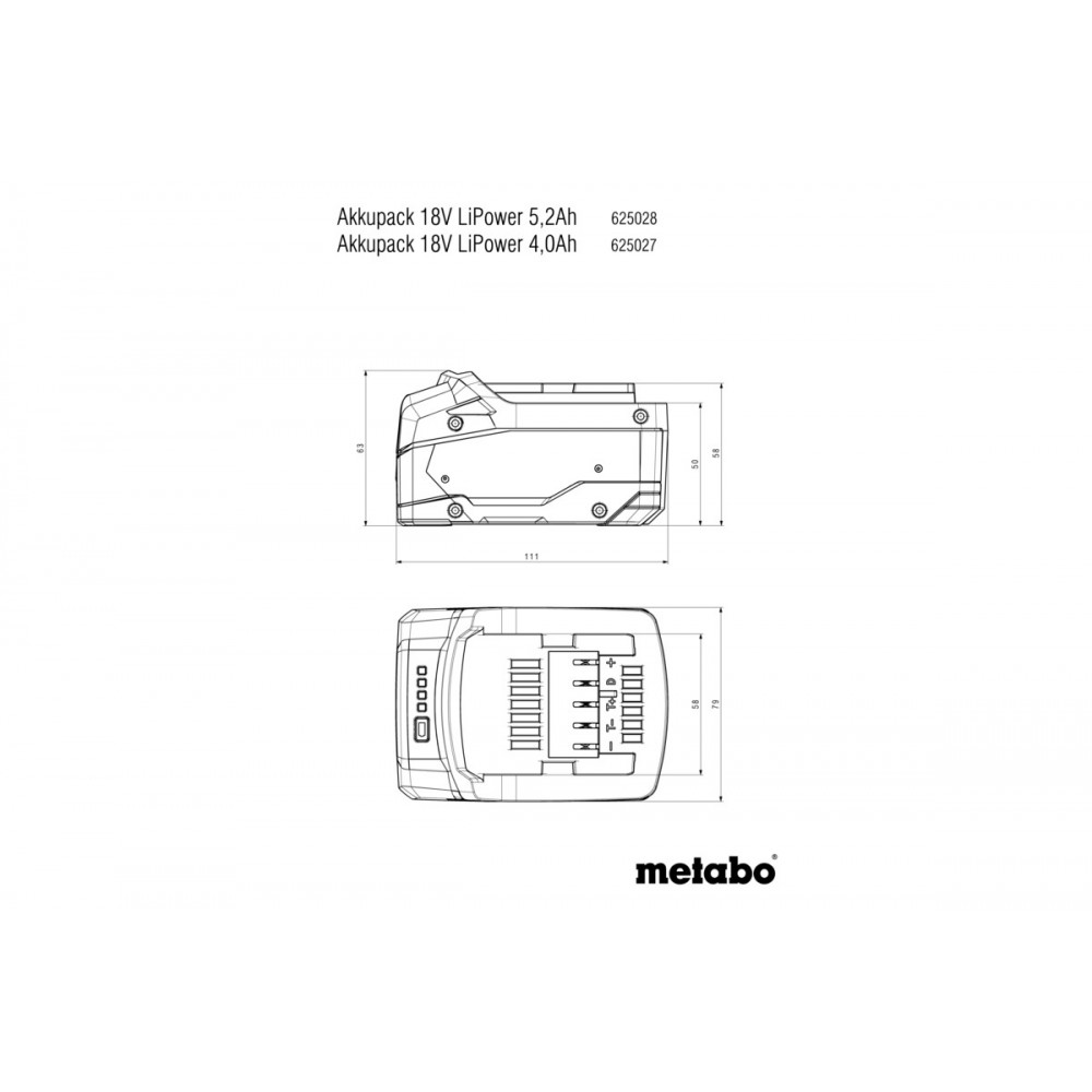 625027000 - BATTERIA LI-POWER DA 18 V - 4,0 AH METABO Dinamitek 3