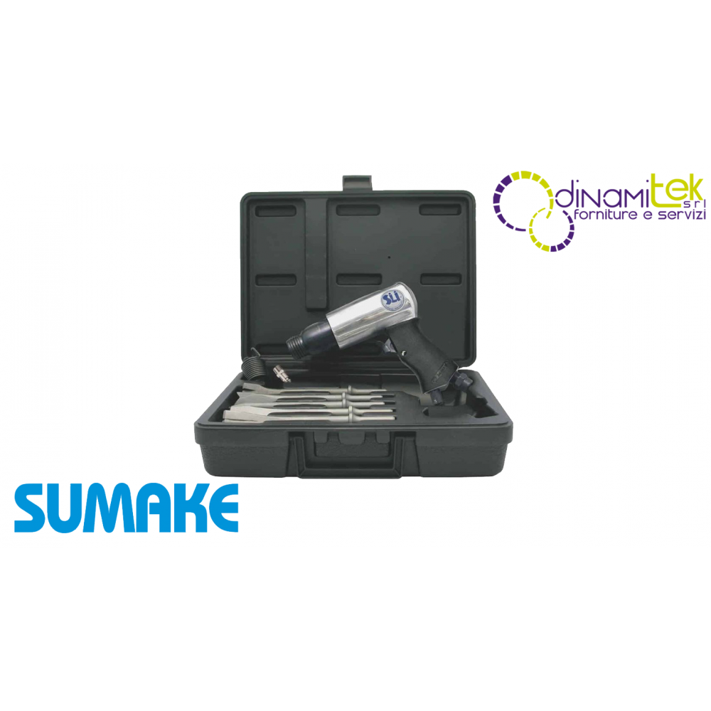 ST-2212K/H1 MARTELLO A PISTOLA IN KIT CON SCALPELLI ATTACCO ESAGONALE ATTACCO ARIA 1/4″ Dinamitek 1