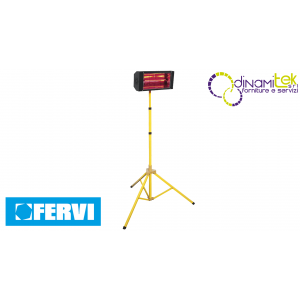 R610A - RISCALDATORE ELETTRICO A RAGGI INFRAROSSI CON TREPPIEDE 230V 2 KW FERVI Dinamitek 1
