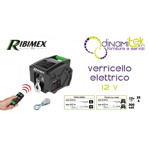 CABRESTANTE ELéCTRICO RIBIMEX DE 12 V CON CONTROL REMOTO PE12V/T1 Dinamitek 1