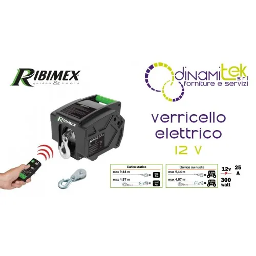 PE12V/T1 - 12-V-RIBIMEX-ELEKTROSEILWINDE MIT FERNBEDIENUNG Dinamitek 1