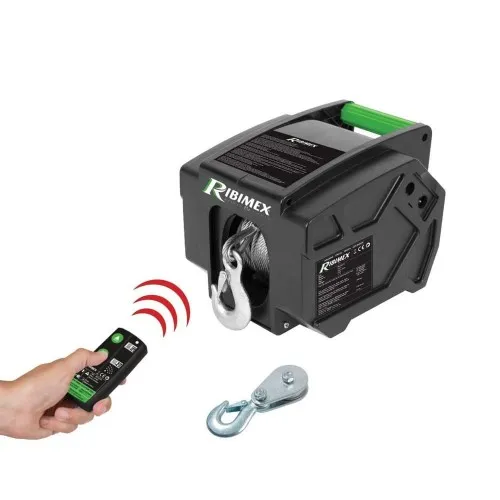 PE12V/T1 - TREUIL éLECTRIQUE 12 V RIBIMEX AVEC TéLéCOMMANDE Dinamitek 2