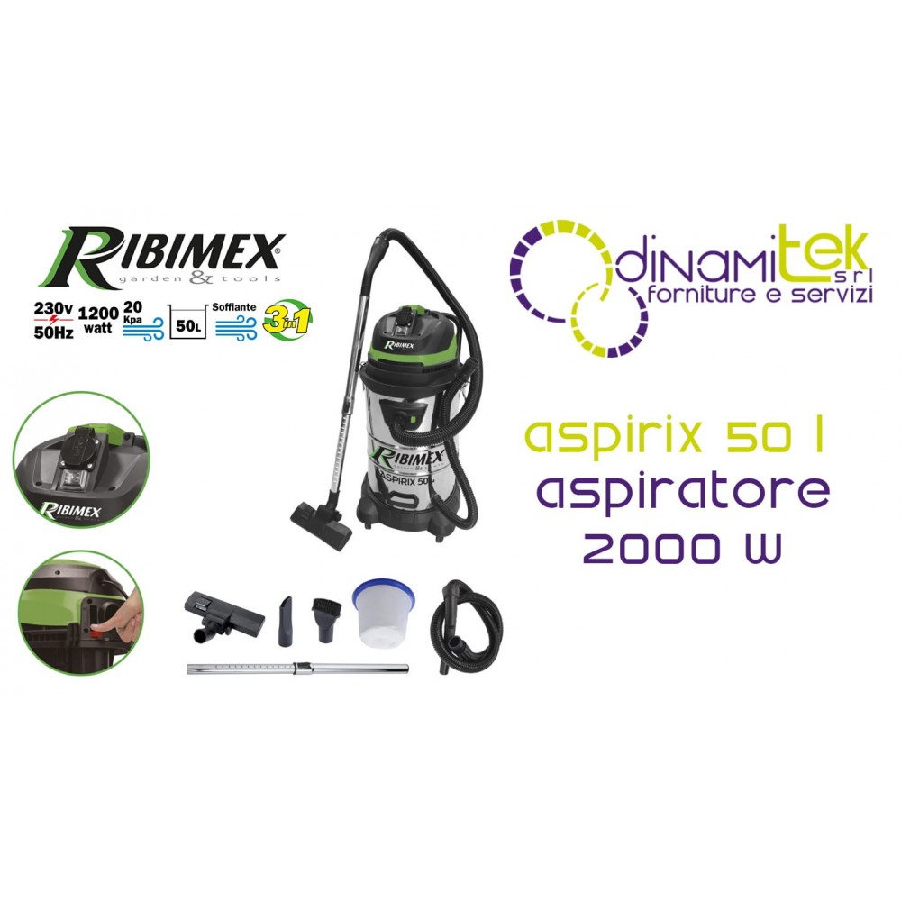 PRASP51LPE - ASPIRIX 50 L STAUBSAUGER MIT AUTOMATISCHER STECKDOSE 2000 W RIBIMEX Dinamitek 1