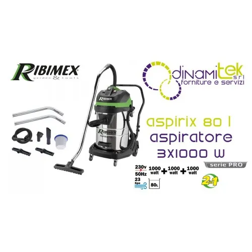 PRASP81LX3 - ASPIRADOR ASPIRIX DE 80 L, 3 X 1000 W, RIBIMEX Dinamitek 1